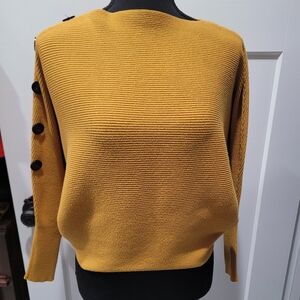 Gold Boatneck Dolman sleeve sweater